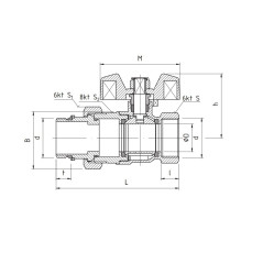 PERFEXIM KUREK KULOWY PERFEKT SYSTEM PRZELOTOWY ZE ŚRUBUNKIEM Z GWINTEM SAMOUSZCZELNIAJĄCYM PHA-007A 1" 00-007-0250-003