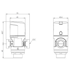 AFRISO Termostatyczny zawór mieszający ATM 341 DN15 G3/4" 20÷43°C Kvs 1,6 m3/h 1234110