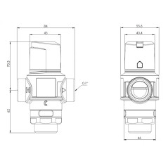 AFRISO Termostatyczny zawór mieszający ATM 761 DN20 G1" 20÷43°C Kvs 3,2 m3/h 1276110