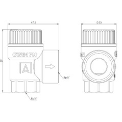 AFRISO Zawór bezpieczeństwa do c.o. MS 1,5 bar Rp1/2" x Rp3/4" 42376