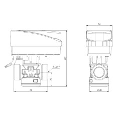 AFRISO 2-drogowy zawór strefowy AZV 443 DN20 G1" Kvs 11 m3/h NC 1644300