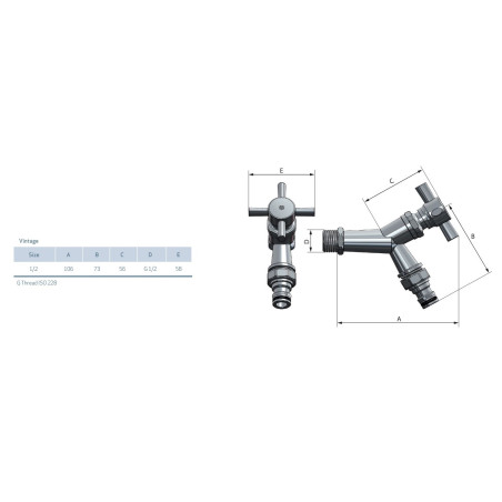 ARCO Zawór kulowy czerpalny GZ 1/2" chromowany z szybko złączką 105001