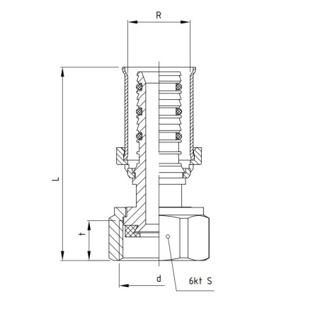 PERFEXIM PÓŁŚRUBUNEK REDUKCJA ZAPRASOWYWANY GW 902/O 16 x 1/2" 62-902-1615-001