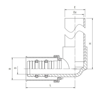 PERFEXIM KOLANO Z RURKĄ CU 16 x 15 742 62-742-1615-000