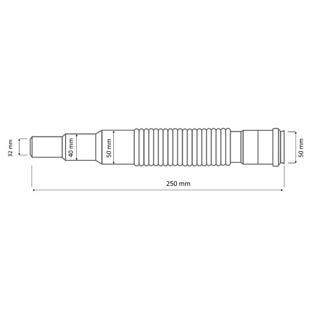 AKCES Złączka biała redukcja z kielichem 50mm x 50/40/32mm 25cm 23018