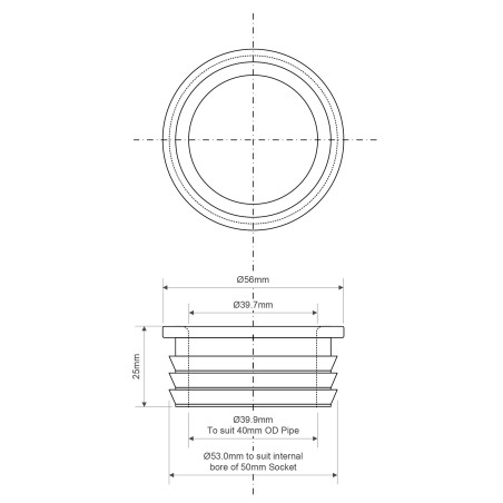 McAlpine Redukcja kanalizacyjna biała 50x40mm FLEXCONN-5040-WH