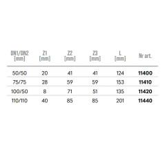 MagnaPlast HT PLUS Czwórnik HTEA 50/50mm 67° 11400 Kanalizacja