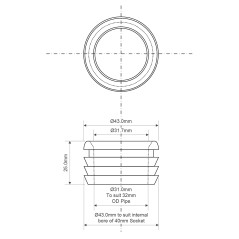 McAlpine Redukcja kanalizacyjna biała 40x32mm FLEXCONN-4032-WH