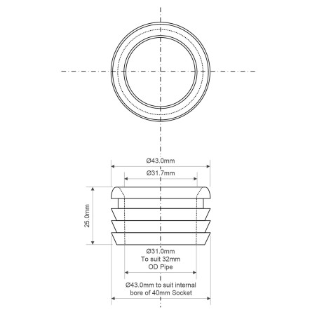 McAlpine Redukcja kanalizacyjna biała 40x32mm FLEXCONN-4032-WH