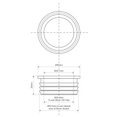 McAlpine Redukcja kanalizacyjna biała 50x40mm FLEXCONN-5040-WH