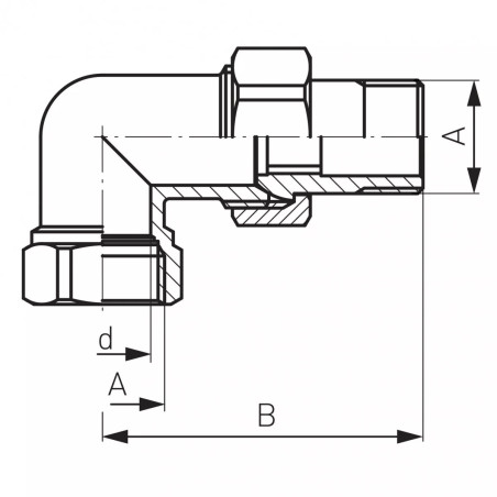 Ferro Śrubunek mosiężny kątowy DN20 3/4 SG6