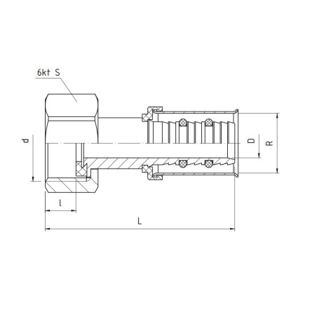 PERFEXIM ZŁĄCZKA NAKRĘTNA - PÓŁŚRUBUNEK 732/O 25 x 1" 62-732-2525-001