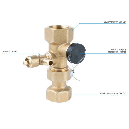 AFRISO Szybkozłącze ASK do naczynia wzbiorczego z zaworem rewizyjnym 2x GW G1" 77934