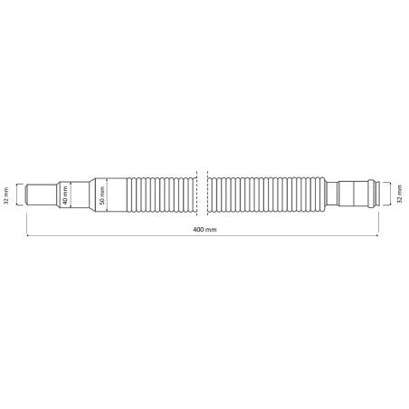 AKCES Złączka biała redukcja z kielichem 50mm x 50/40/32mm 40cm 23019