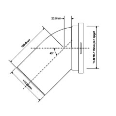 McAlpine Kolano sanitarne do WC 110mm 45 stopni WCE-CON16