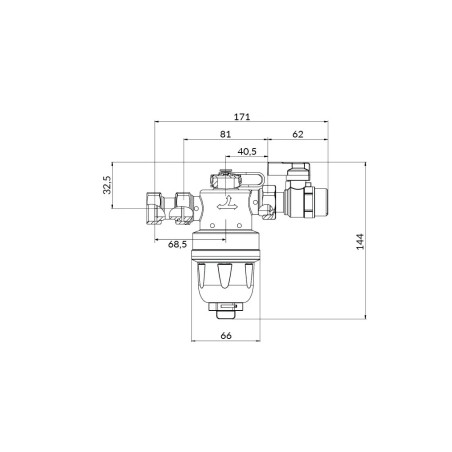 AFRISO Kompaktowy magnetyczny separator zanieczyszczeń ADS 110 uniwersalne przyłącza G3/4" 7711000