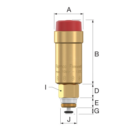 FLAMCO Odpowietrznik automatyczny prosty Flexvent 3/8" 27750