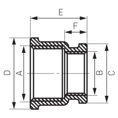 Ferro Mufa redukcyjna mosiężna M13Z 1 1/2" X 1"