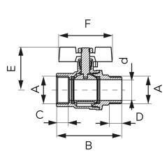 Ferro Zawór kulowy F-POWER nakrętno-wkrętny z motylkiem 3/8" KFPM101