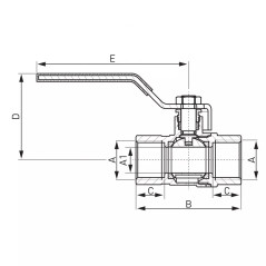 Ferro Zawór kulowy gazowy GW-GW typ G18 3/4" KGS2