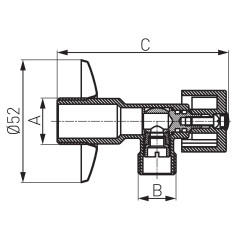 Ferro Zawór kątowy kulowy 1/2" x 3/8" Z1238K