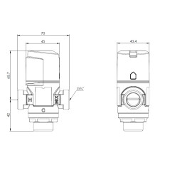 AFRISO Termostatyczny zawór mieszający ATM 343 DN15 G3/4" 35÷60°C Kvs 1,6 m3/h 1234310