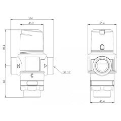 AFRISO Termostatyczny zawór mieszający ATM 883 DN25 G1 1/4" 35÷60°C Kvs 4,2 m3/h 1288310