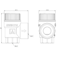 AFRISO Zawór bezpieczeństwa do c.o. MS 2 bar Rp1/2" x Rp3/4" 42375