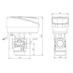 AFRISO 3-drogowy zawór strefowy AZV 643 DN20 G1" Kvs 8 m3/h 1664300