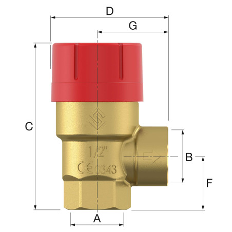 FLAMCO Zawór bezpieczeństwa Prescor 1/2" 3,0 bar 27665