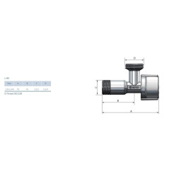 ARCO Zawór kątowy pralkowy GZ 1/2" x GZ 3/4" 00728