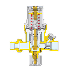 CALEFFI Automatyczny zawór napełniający 0,2 - 4 bar 1/2" z manometrem 553640