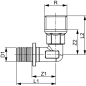 TECE TECEflex kolano 90° rozmiar 16 x 1/2" GZ mosiądz standard 767516