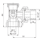 Ferro Zawór grzejnikowy odcinający kątowy 1/2" ZK2Y