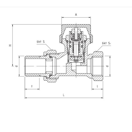 PERFEXIM Termostatyczny zawór grzejnikowy prosty z nastawą wstępną 1/2" PHA-028 20-028-0000-000