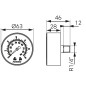 Ferro Manometr 1/4" aksjalny M6306A