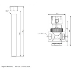 AFRISO Temperaturowy zawór ochronny kotła TAS G3/4" kapilara 1,3 m 4241500