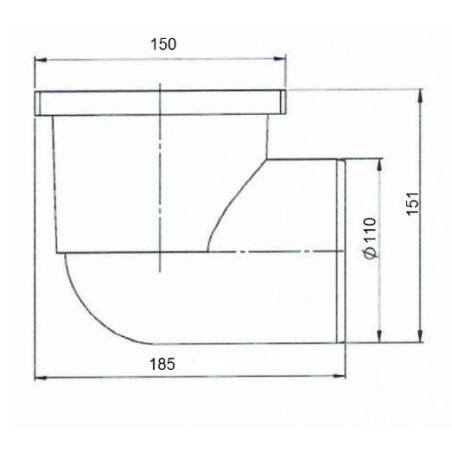 AKCES Kratka ściekowa boczna 150 x 150 DN 110 szara plastik 11253