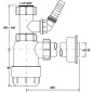 McAlpine Syfon umywalkowy butelkowy 5/4"x32mm bez spustu z podłączeniem HC2WM-32