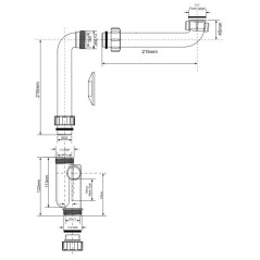 McAlpine Syfon umywalkowy z przedłużką 5/4”x32mm HC13SPS-X32PF