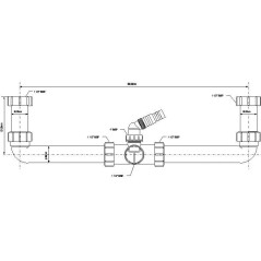 McAlpine Przyłącze do zestawu zlewozmywakowego, dwukomorowego 6/4"x40mmx6/4" z podłączeniem do pralki lub zmywarki HC11