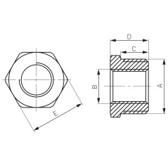 Ferro Redukcja mosiężna G1/2 x G1/4 R01Z