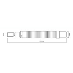 AKCES Złączka biała redukcja bez kielicha 50mm x 50/40/32mm 35cm 23009