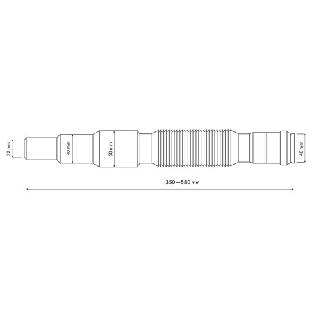 AKCES Złączka biała redukcja z kielichem 40mm x 50/40/32mm 35 - 58cm 23021