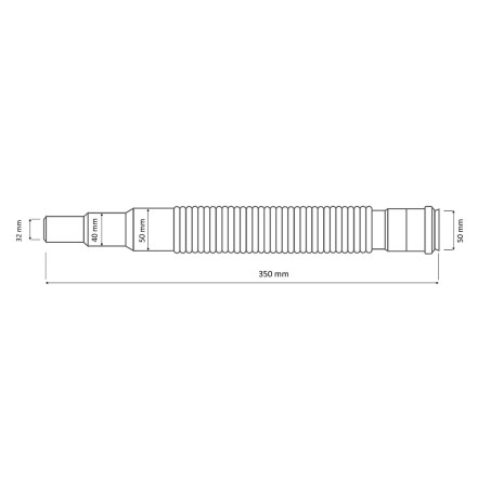 AKCES Złączka biała redukcja z kielichem 50mm x 50/40/32mm 35cm 23029