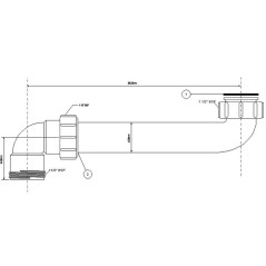 McAlpine Przedłużka do syfonu zlewozmywakowego 5/4"x5/4" 25cm HC13