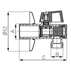 Ferro Zawór kątowy kulowy z filtrem 1/2" x 3/4" Z1234KF