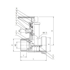 PERFEXIM ZAWÓR BEZPIECZEŃSTWA Z ZAWOREM ZWROTNYM I SPUSTEM 3/4" 7036B 20-202-0200-000