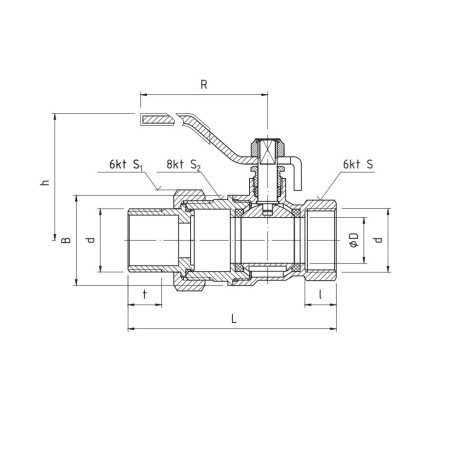 PERFEXIM KUREK KULOWY PERFEKT SYSTEM PRZELOTOWY ZE ŚRUBUNKIEM GWINT WZ PHA-007/R 3/4" 00-007-0200-102