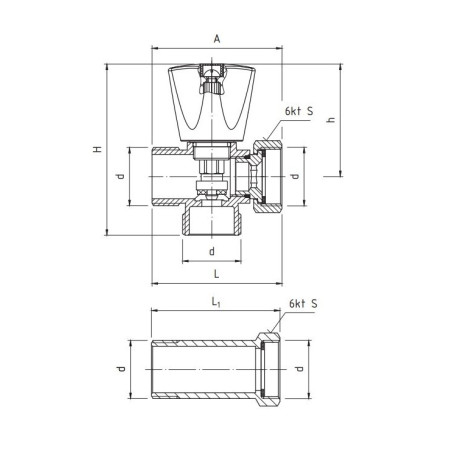 PERFEXIM PROLUNGA ZAWÓR GRZYBKOWY PRZEDŁUŻKA PHA-014O 3/4" x 3/4" x 3/4"